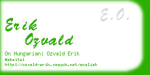 erik ozvald business card